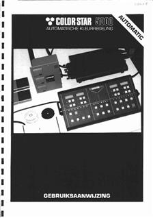 Jobo Color Star manual. Camera Instructions.